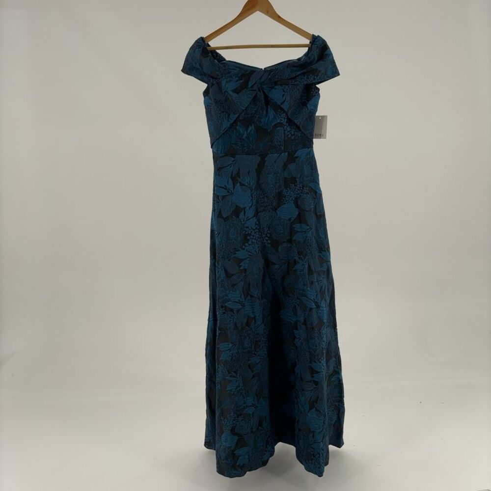 Rene Ruiz Off-The-Shoulder Mikado Fit & Flare Gown
